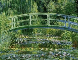 Ponte sobre uma Lagoa de Lírios de Água